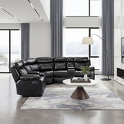 8315BLK*SCPW (3)3-Piece Power Reclining Sectional with Two Consoles, Speakers, Subwoofer, LED Lighting and  Charging Port - 8315BLK*SCPW