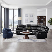8315BLK*SCPW (3)3-Piece Power Reclining Sectional with Two Consoles, Speakers, Subwoofer, LED Lighting and  Charging Port - 8315BLK*SCPW