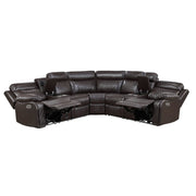 8315DBR*SCPW (3)3-Piece Power Reclining Sectional with Two Consoles, Speakers, Subwoofer, LED Lighting and  Charging Port - 8315DBR*SCPW