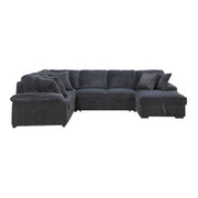 8317DGY*33LRC (3)3-Piece Sectional with Pull-out Bed, Right Side Chaise and Hidden Storage - 8317DGY*33LRC