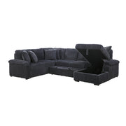 8317DGY*33LRC (3)3-Piece Sectional with Pull-out Bed, Right Side Chaise and Hidden Storage - 8317DGY*33LRC