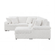 8317WHT*33LRC (3)3-Piece Sectional with Pull-out Bed, Right Side Chaise and Hidden Storage - 8317WHT*33LRC