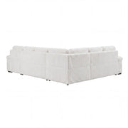 8317WHT*33LRC (3)3-Piece Sectional with Pull-out Bed, Right Side Chaise and Hidden Storage - 8317WHT*33LRC