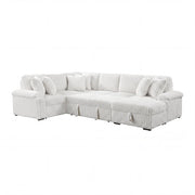 8317WHT*33LRC (3)3-Piece Sectional with Pull-out Bed, Right Side Chaise and Hidden Storage - 8317WHT*33LRC