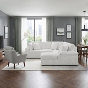 8317WHT*33LRC (3)3-Piece Sectional with Pull-out Bed, Right Side Chaise and Hidden Storage - 8317WHT*33LRC