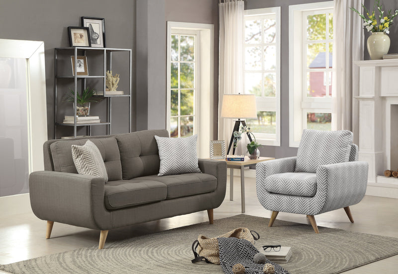 Deryn Gray Living Room Set - Lara FurnitureLiving Room Set