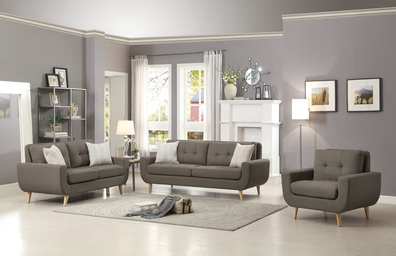 Deryn Gray Living Room Set - Lara FurnitureLiving Room Set