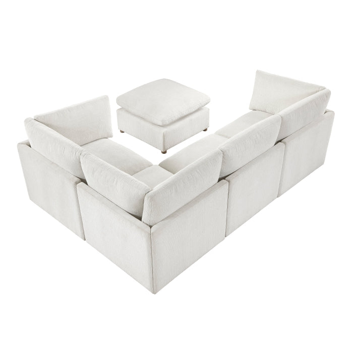 8338BE*53CRACOT (5)5-Piece Modular Sectional with Ottoman - 8338BE*53CRACOT
