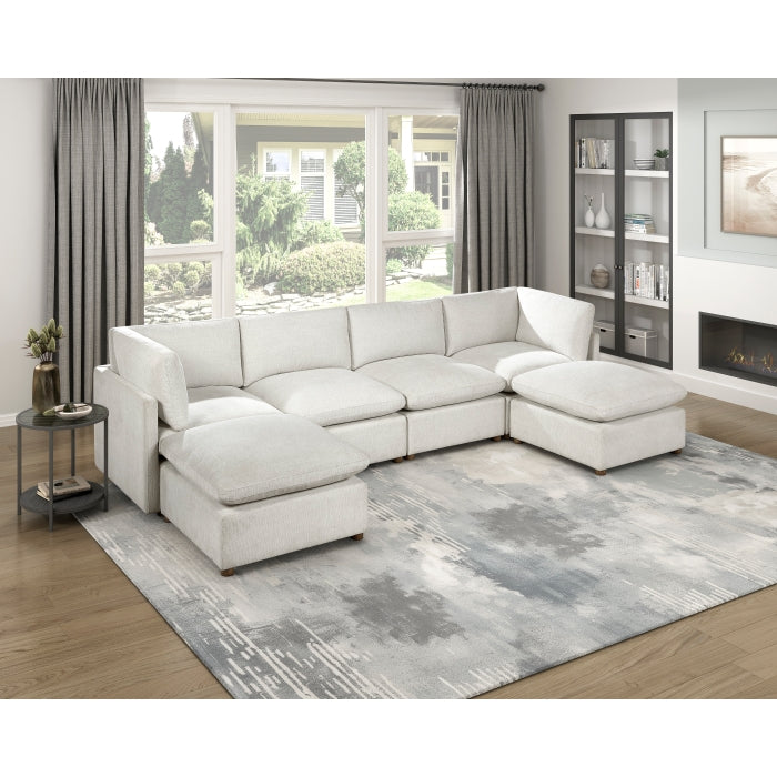 8338BE*62CR2AC2OT (6)6-Piece Modular Sectional with Two Ottomans - 8338BE*62CR2AC2OT