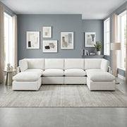 8338BE*62CR2AC2OT (6)6-Piece Modular Sectional with Two Ottomans - 8338BE*62CR2AC2OT