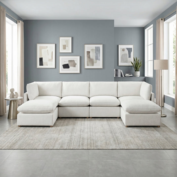 8338BE*62CR2AC2OT (6)6-Piece Modular Sectional with Two Ottomans - 8338BE*62CR2AC2OT
