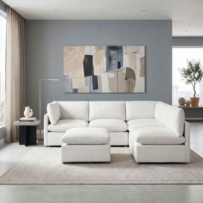 8338BE*62CR3ACOT (6)6-Piece Modular Sectional with Ottoman - 8338BE*62CR3ACOT