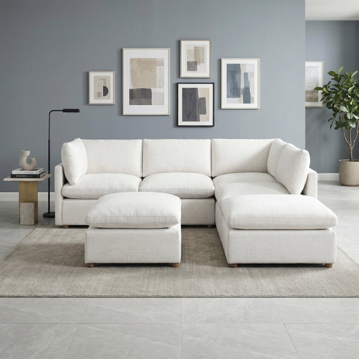 8338BE*63CR2ACOT (6)6-Piece Modular Sectional with Ottoman - 8338BE*63CR2ACOT