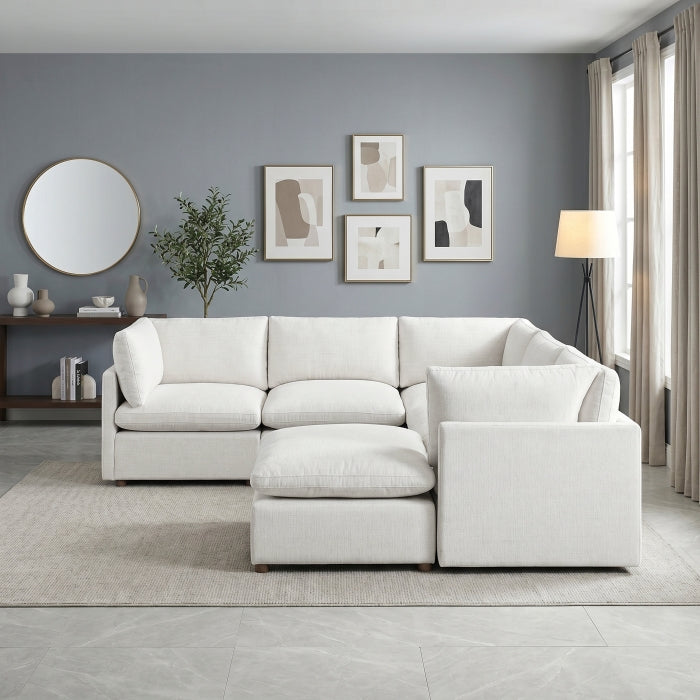 8338BE*63CR2ACOT (6)6-Piece Modular Sectional with Ottoman - 8338BE*63CR2ACOT