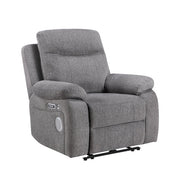 8340GRY-1PWHB Power Reclining Chair with Power Headrest, Power Lumbar Support, Bluetooth Speakers and Charging Ports - 8340GRY-1PWHB