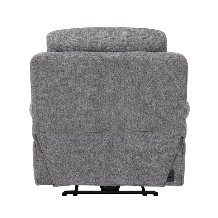 8340GRY-1PWHB Power Reclining Chair with Power Headrest, Power Lumbar Support, Bluetooth Speakers and Charging Ports - 8340GRY-1PWHB