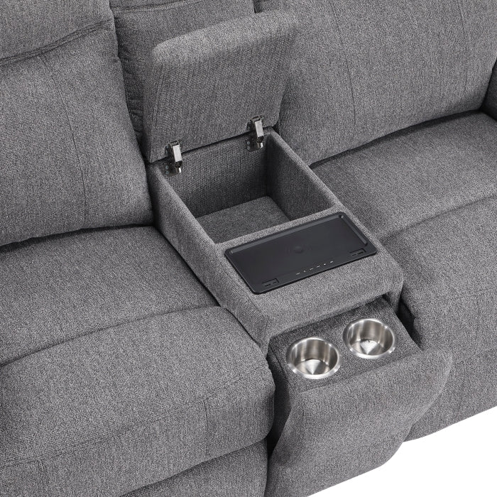 8340GRY*2PWHB 2pc Set: Sofa, Love (Power) - 8340GRY*2PWHB