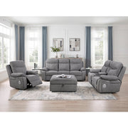 8340GRY-2PWHB Power Double Reclining Love Seat with Center Console, Power Headrests, Power Lumbar Support, Wireless Charger, Hidden Cup Holders, Bluetooth Speakers and Charging Ports - 8340GRY-2PWHB