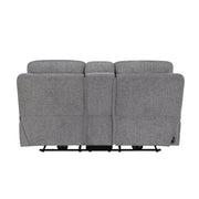 8340GRY-2PWHB Power Double Reclining Love Seat with Center Console, Power Headrests, Power Lumbar Support, Wireless Charger, Hidden Cup Holders, Bluetooth Speakers and Charging Ports - 8340GRY-2PWHB