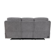 8340GRY-3PWHB Power Double Reclining Sofa with Center Drop-down Cup Holders, Power Headrests, Power Lumbar Support, Wireless Charger, Bluetooth Speakers, Hidden Drawer and Charging Ports - 8340GRY-3PWHB