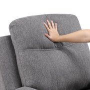 8340GRY-3PWHB Power Double Reclining Sofa with Center Drop-down Cup Holders, Power Headrests, Power Lumbar Support, Wireless Charger, Bluetooth Speakers, Hidden Drawer and Charging Ports - 8340GRY-3PWHB