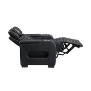 8344BLK-1PWHM Power Reclining Chair with Power Headrest, Cup holder, Storage Arms(Top and Side), Air Massage, Heat, LED Lighting and Charging Ports - 8344BLK-1PWHM