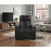 8344BLK-1PWHM Power Reclining Chair with Power Headrest, Cup holder, Storage Arms(Top and Side), Air Massage, Heat, LED Lighting and Charging Ports - 8344BLK-1PWHM