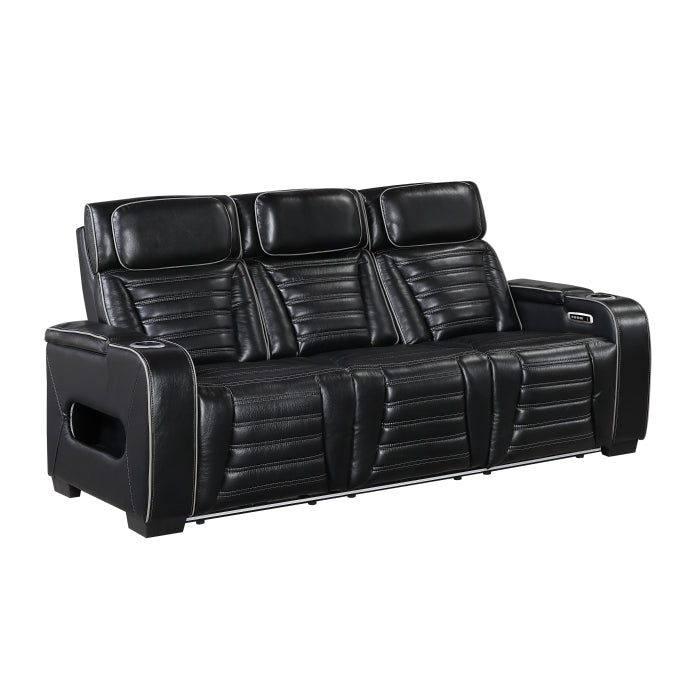 8344BLK*2PWHM 2pc Set: Sofa, Love (Power) - 8344BLK*2PWHM