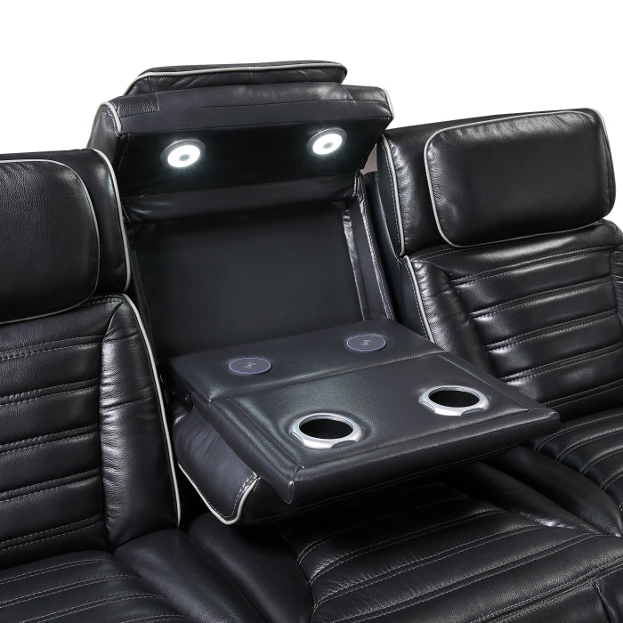 8344BLK*2PWHM 2pc Set: Sofa, Love (Power) - 8344BLK*2PWHM