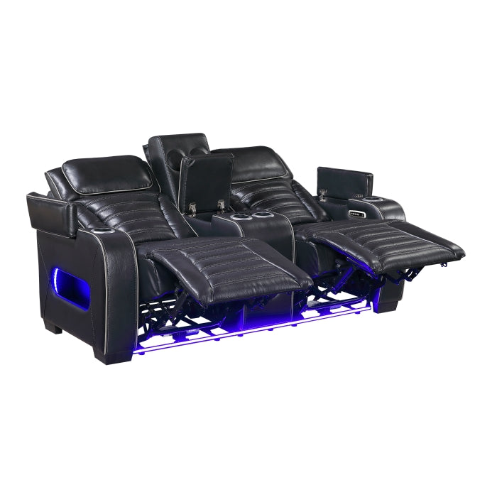 8344BLK*2PWHM 2pc Set: Sofa, Love (Power) - 8344BLK*2PWHM