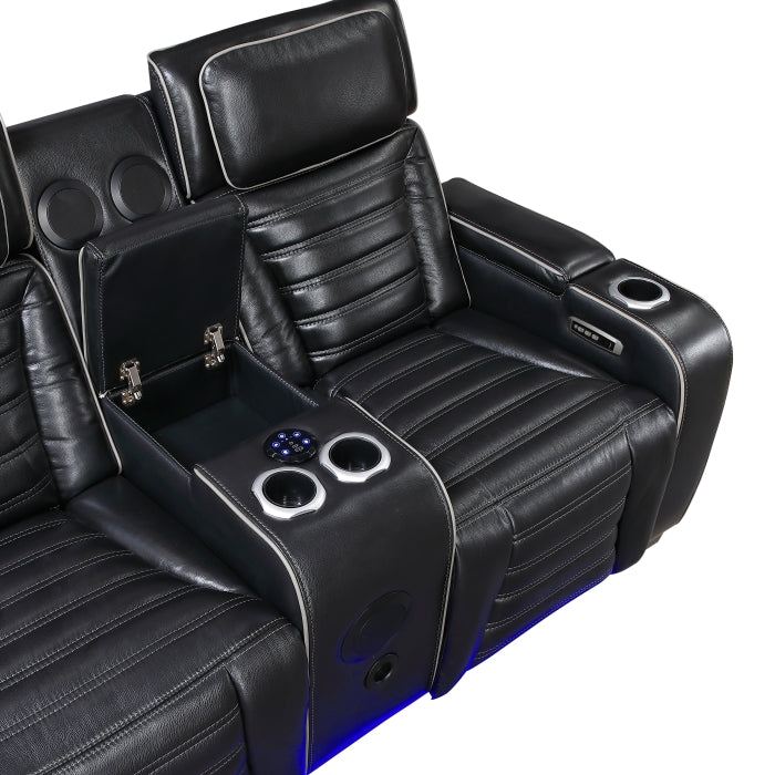 8344BLK*2PWHM 2pc Set: Sofa, Love (Power) - 8344BLK*2PWHM