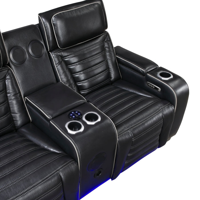 8344BLK*2PWHM 2pc Set: Sofa, Love (Power) - 8344BLK*2PWHM