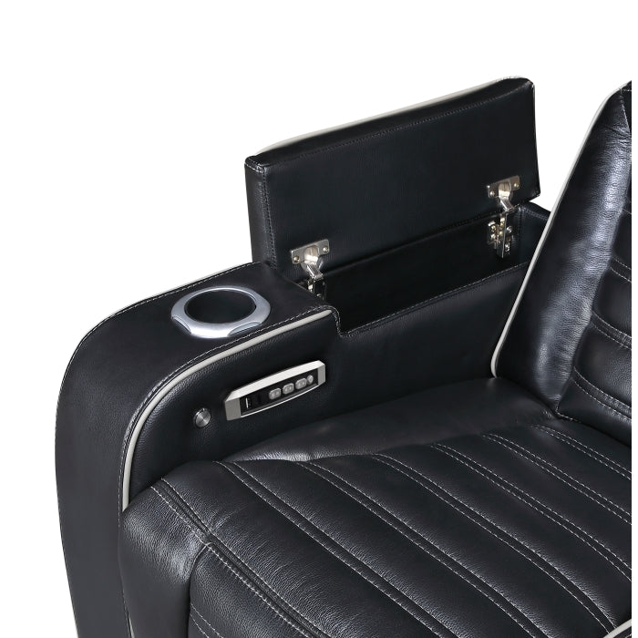 8344BLK*2PWHM 2pc Set: Sofa, Love (Power) - 8344BLK*2PWHM