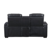 8344BLK-2PWHM Power Double Reclining Love Seat with Center Console, Power Headrests, Storage Arms(Top and Side) ,Cup Holders, Wireless Speakers with Sub-Woofer, Air Massage, Heat, LED Lighting and Charging Ports - 8344BLK-2PWHM