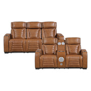 8344BRW*2PWHM 2pc Set: Sofa, Love (Power) - 8344BRW*2PWHM