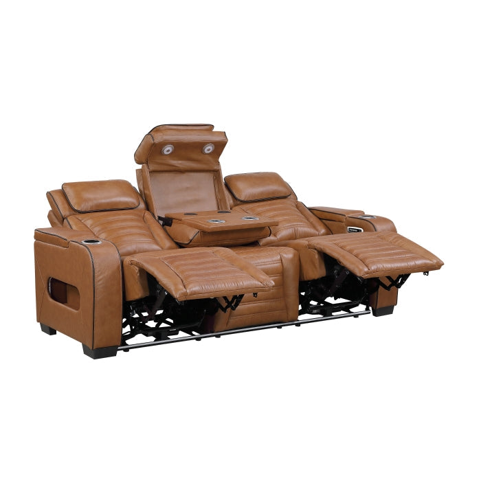 8344BRW*2PWHM 2pc Set: Sofa, Love (Power) - 8344BRW*2PWHM