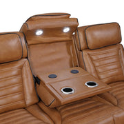 8344BRW*2PWHM 2pc Set: Sofa, Love (Power) - 8344BRW*2PWHM