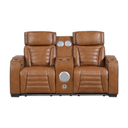 8344BRW*2PWHM 2pc Set: Sofa, Love (Power) - 8344BRW*2PWHM