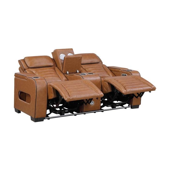8344BRW*2PWHM 2pc Set: Sofa, Love (Power) - 8344BRW*2PWHM