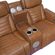 8344BRW*2PWHM 2pc Set: Sofa, Love (Power) - 8344BRW*2PWHM