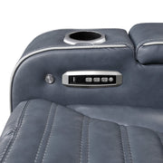 8344BUE-2PWHM Power Double Reclining Love Seat with Center Console, Power Headrests, Storage Arms(Top and Side) ,Cup Holders, Wireless Speakers with Sub-Woofer, Air Massage, Heat, LED Lighting and Charging Ports - 8344BUE-2PWHM