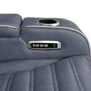 8344BUE-3PWHM Power Double Reclining Sofa with Center Drop-Down Cup Holders, Power Headrests,  Storage Arms(Top and Side) ,Cup holders, Reading Lights, Wireless Charger, Air Massage, Heat,  LED Lighting and Charging Ports - 8344BUE-3PWHM
