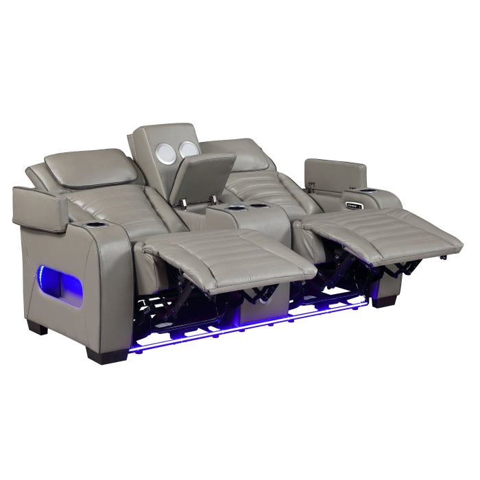 8344GRY*2PWHM 2pc Set: Sofa, Love (Power) - 8344GRY*2PWHM