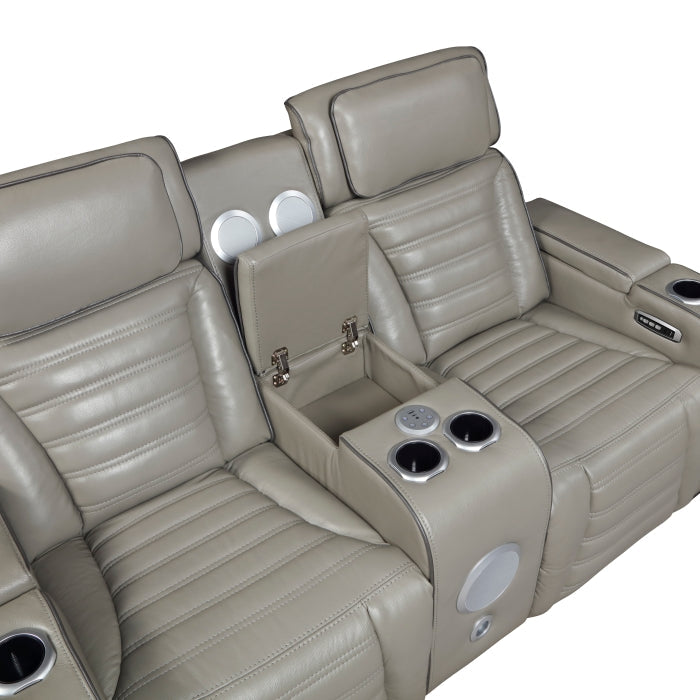 8344GRY*2PWHM 2pc Set: Sofa, Love (Power) - 8344GRY*2PWHM