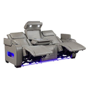 8344GRY-3PWHM Power Double Reclining Sofa with Center Drop-Down Cup Holders, Power Headrests,  Storage Arms(Top and Side) ,Cup holders, Reading Lights, Wireless Charger, Air Massage, Heat,  LED Lighting and Charging Ports - 8344GRY-3PWHM