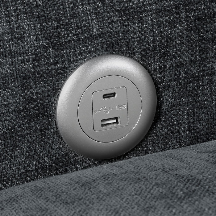 8345DGY-1 Convertible Sleeper Chair with Charging Ports - 8345DGY-1
