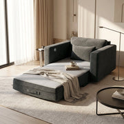 8345DGY-1 Convertible Sleeper Chair with Charging Ports - 8345DGY-1