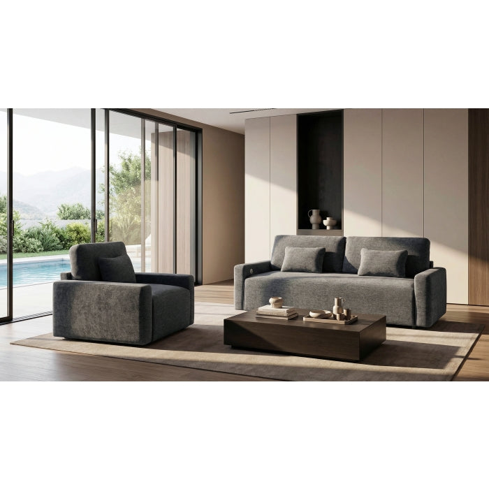 8345DGY-1 Convertible Sleeper Chair with Charging Ports - 8345DGY-1