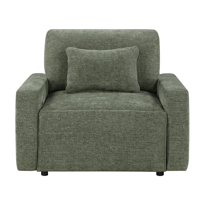 8345GRN-1 Convertible Sleeper Chair with Charging Ports - 8345GRN-1