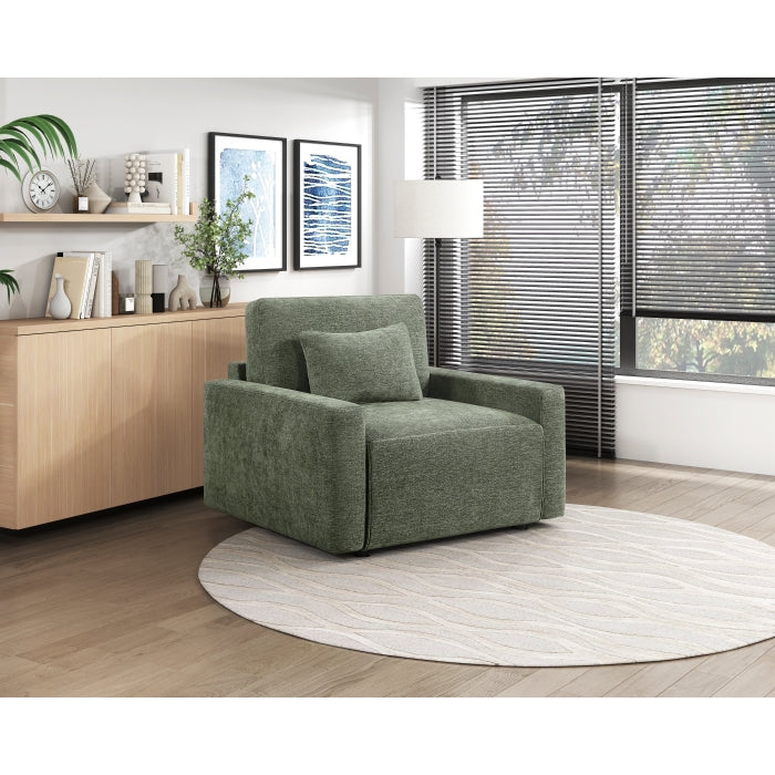 8345GRN-1 Convertible Sleeper Chair with Charging Ports - 8345GRN-1